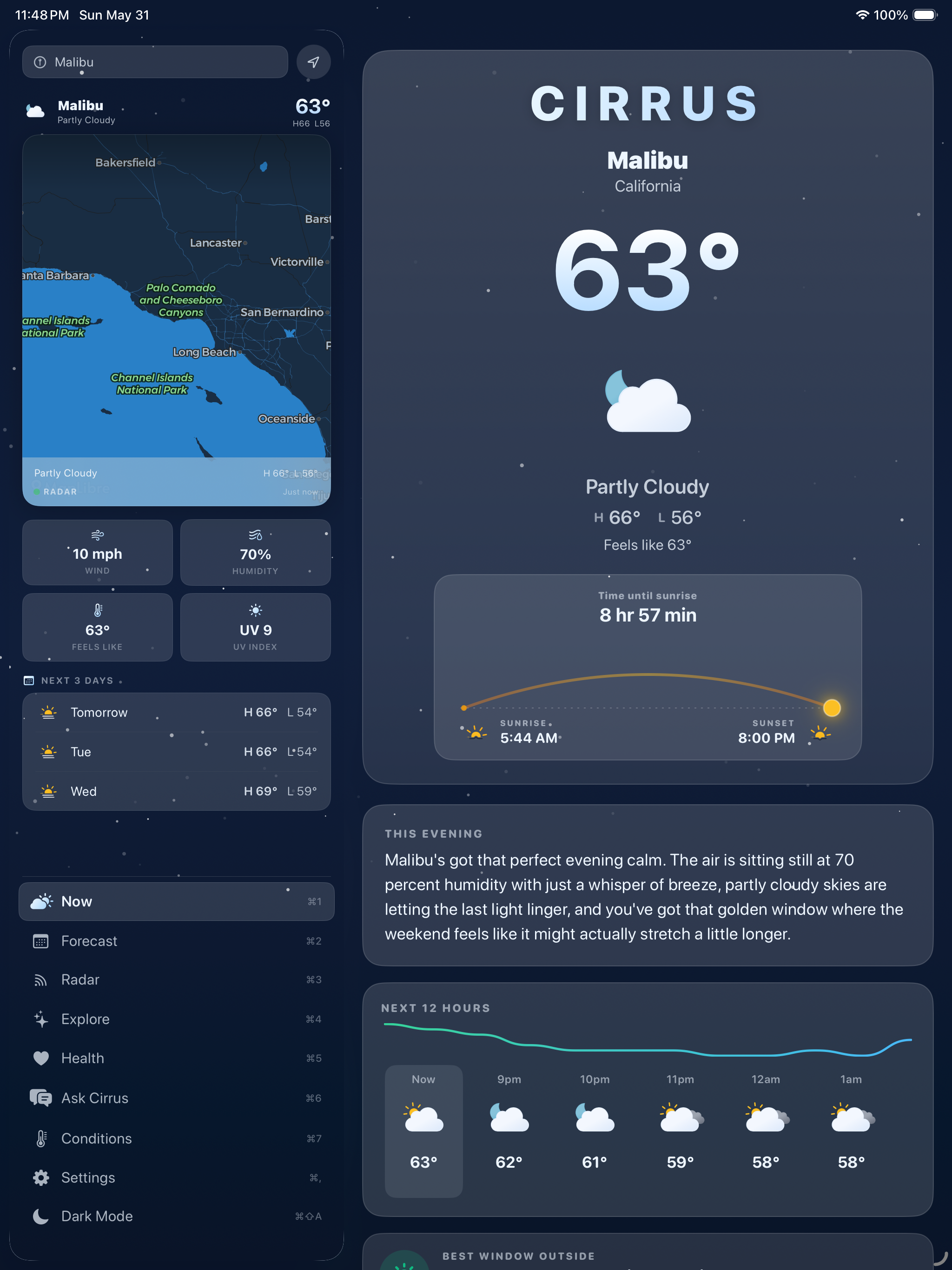 Cirrus Weather on iPad